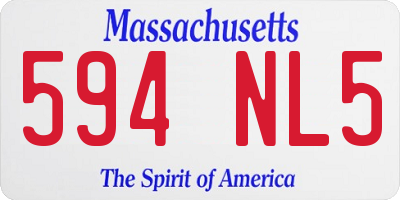 MA license plate 594NL5