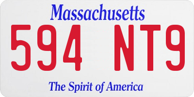 MA license plate 594NT9
