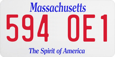 MA license plate 594OE1
