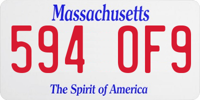 MA license plate 594OF9