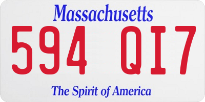 MA license plate 594QI7