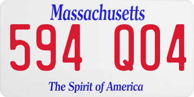 MA license plate 594QO4