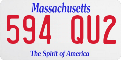 MA license plate 594QU2