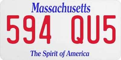MA license plate 594QU5