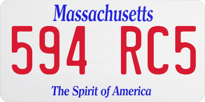 MA license plate 594RC5
