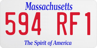 MA license plate 594RF1