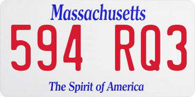 MA license plate 594RQ3
