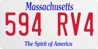 MA license plate 594RV4