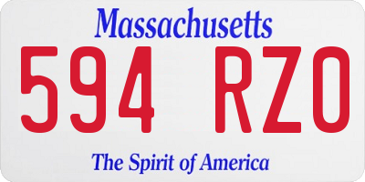MA license plate 594RZ0