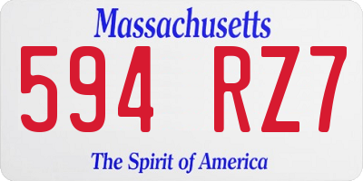 MA license plate 594RZ7