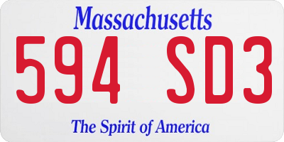 MA license plate 594SD3