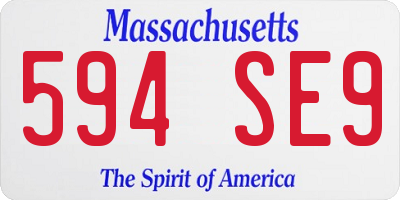 MA license plate 594SE9