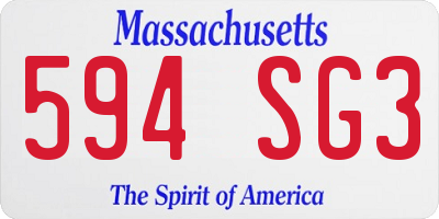 MA license plate 594SG3