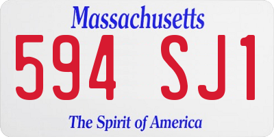 MA license plate 594SJ1