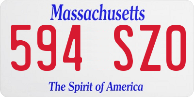 MA license plate 594SZ0