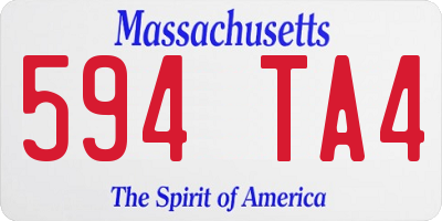 MA license plate 594TA4