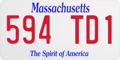 MA license plate 594TD1