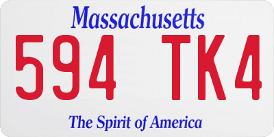 MA license plate 594TK4