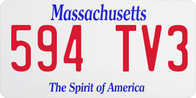 MA license plate 594TV3