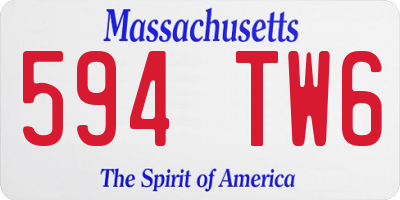 MA license plate 594TW6