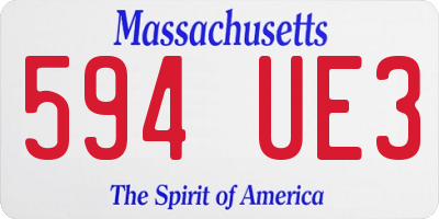 MA license plate 594UE3