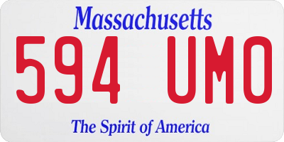 MA license plate 594UM0
