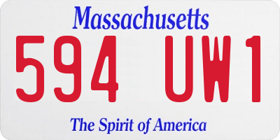 MA license plate 594UW1
