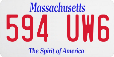 MA license plate 594UW6