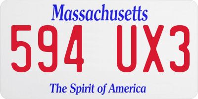 MA license plate 594UX3
