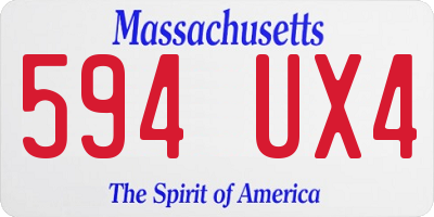 MA license plate 594UX4