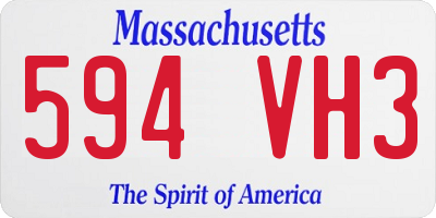 MA license plate 594VH3
