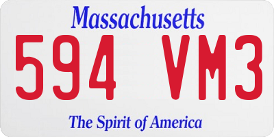 MA license plate 594VM3