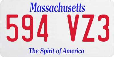 MA license plate 594VZ3