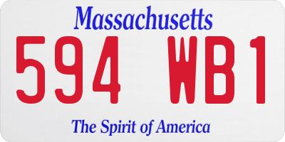 MA license plate 594WB1