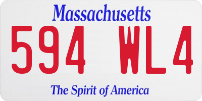 MA license plate 594WL4