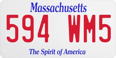 MA license plate 594WM5