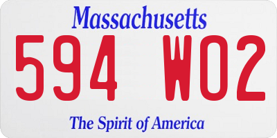 MA license plate 594WO2