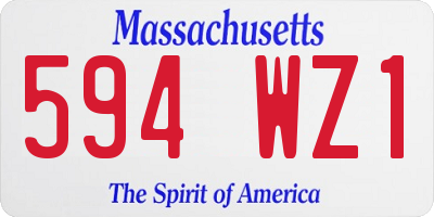 MA license plate 594WZ1
