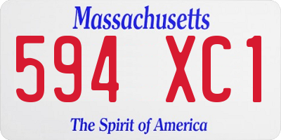 MA license plate 594XC1