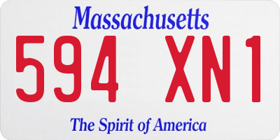 MA license plate 594XN1