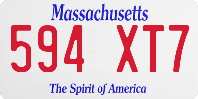 MA license plate 594XT7