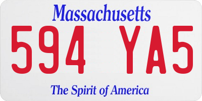 MA license plate 594YA5