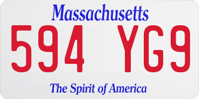 MA license plate 594YG9