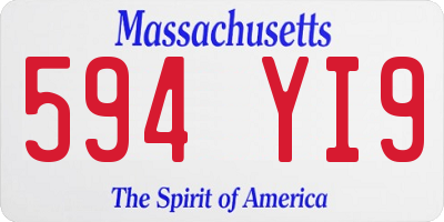 MA license plate 594YI9
