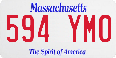 MA license plate 594YM0