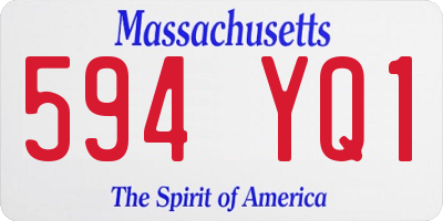 MA license plate 594YQ1