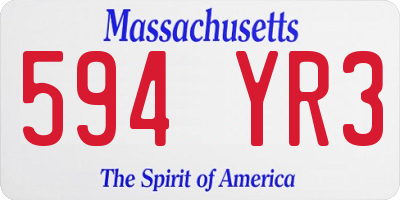 MA license plate 594YR3