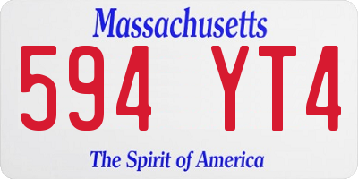 MA license plate 594YT4