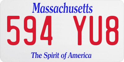 MA license plate 594YU8