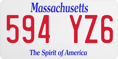 MA license plate 594YZ6